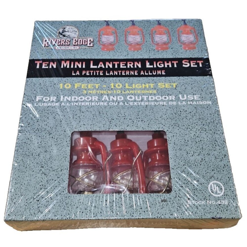 NEW 10' String Lights Set Mini LANTERNS INDOOR OUTDOOR Rivers Edge Camp sealed
